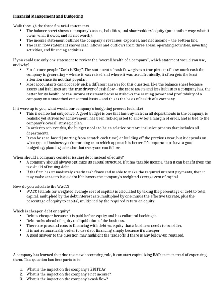 Financial Management Budgeting 2 | PDF | Working Capital | Balance Sheet
