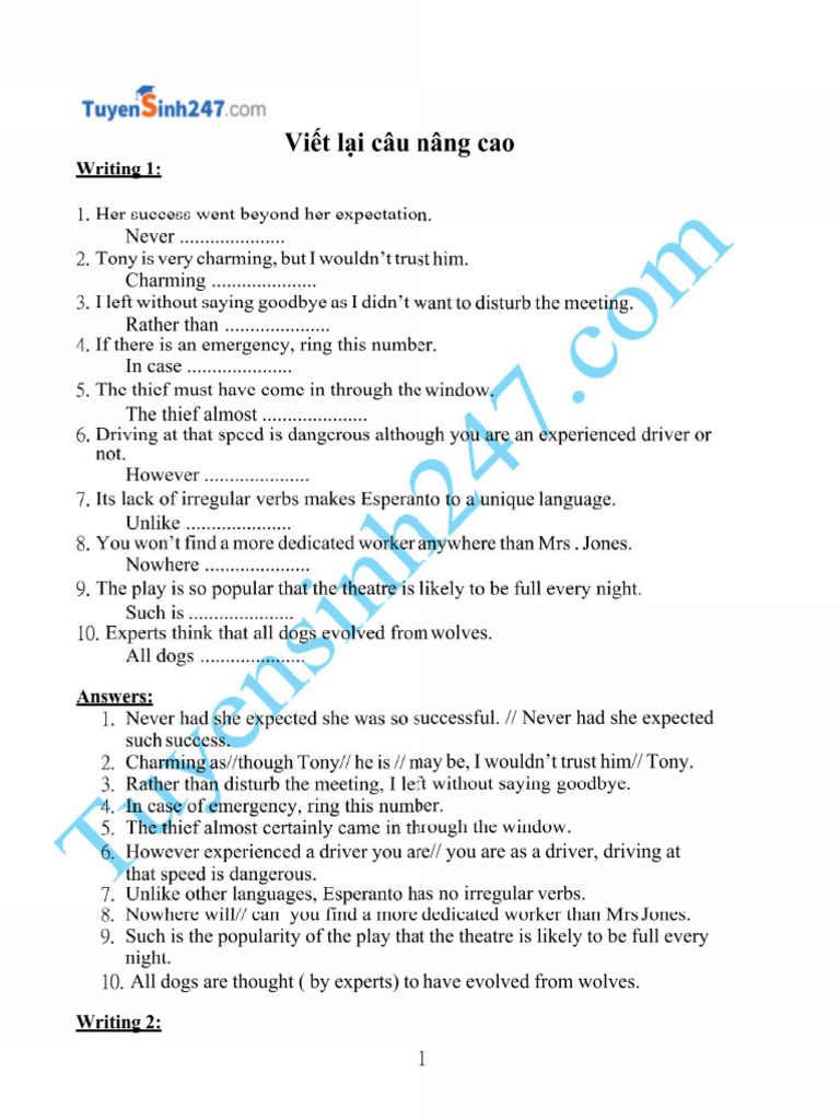 Writing Transformation | PDF