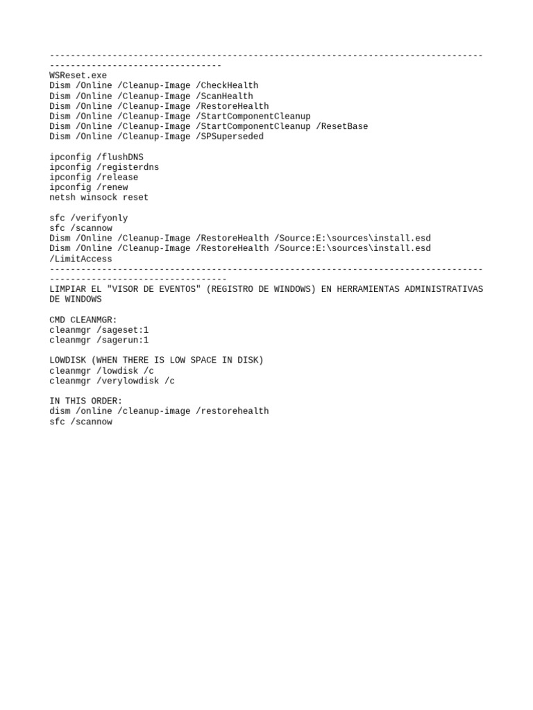 DISM and Cleanup Commands Guide | PDF
