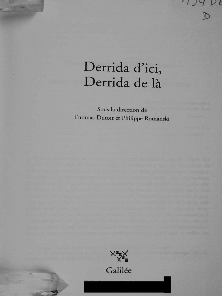 Derrida : Littérature et Philosophie | PDF | Jacques Derrida | Poésie