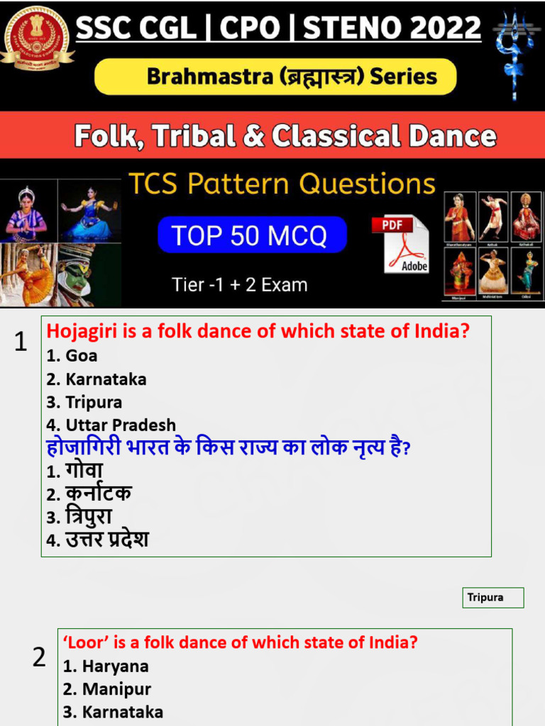 Folk Dance, Classical & Tribal Dance | PDF