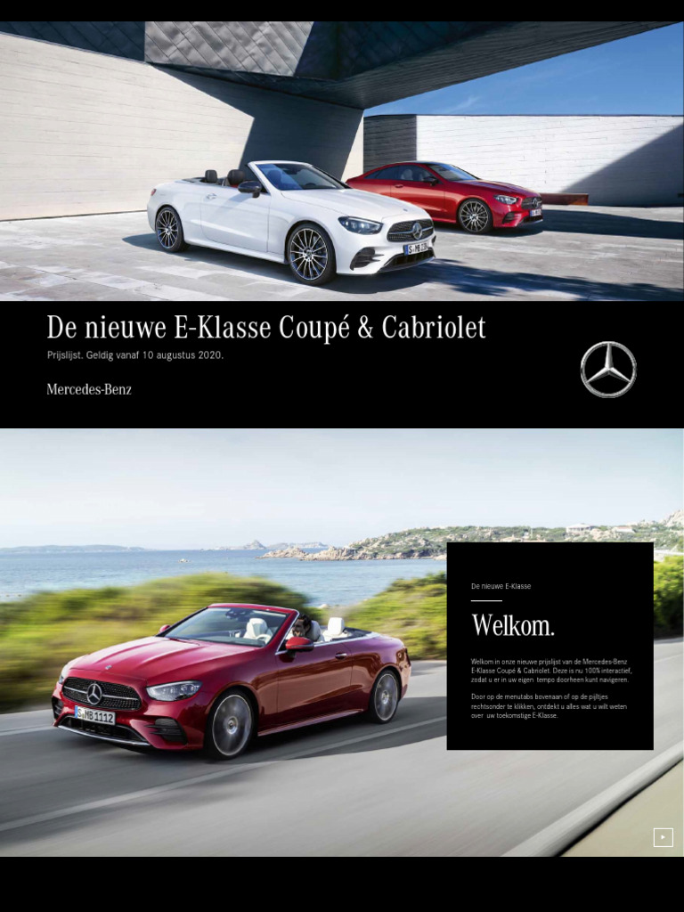 Pricelist e Class Coupe Cabrio Benl | PDF
