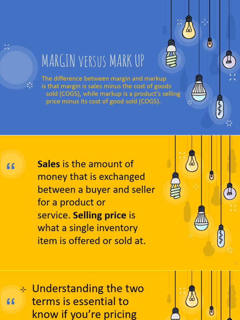 Margin vs. Markup Explained Simply | PDF | Gross Margin | Market ...
