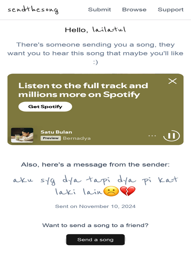 SendTheSong - Express Your Feelings Through Music Musical Messages | PDF
