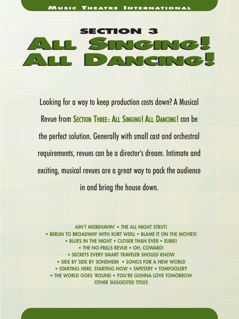 Musical Revue Production Guide | PDF