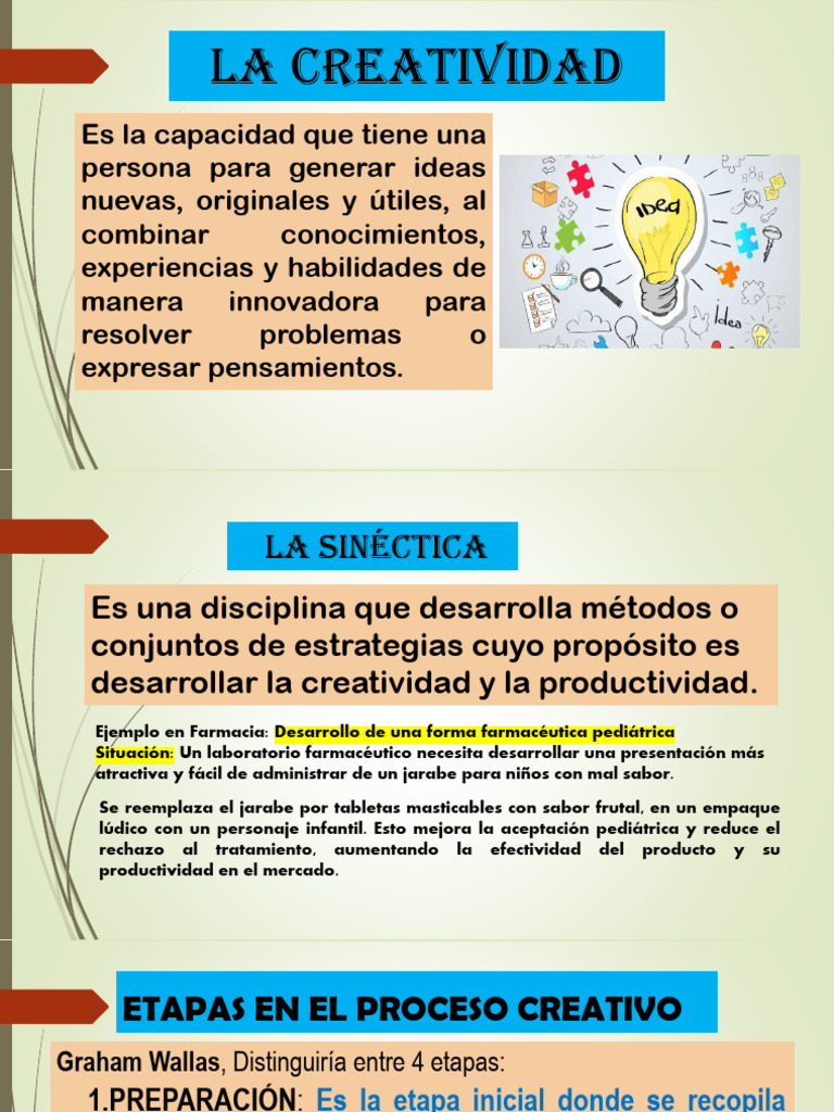 Etapas del Proceso Creativo en Farmacia | PDF | Creatividad | Ciencia ...
