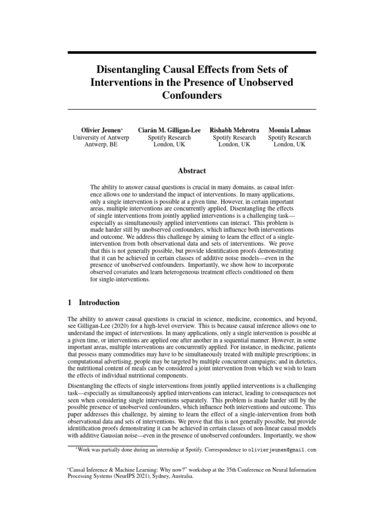 Disentangling Causal Effects From Sets of | PDF | Confounding ...