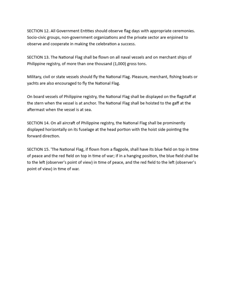 National Flag Display Regulations | PDF