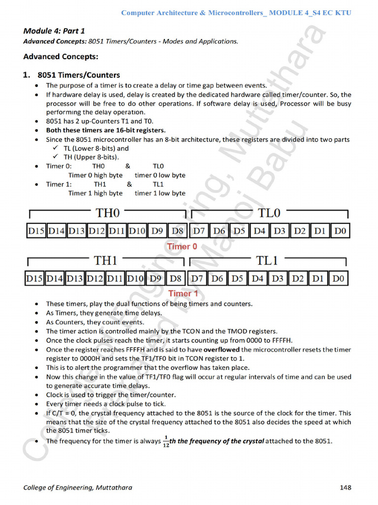 KTU ECT206 Mod 4 PART 1&2 Computer Architecture & Microcontrollers | PDF