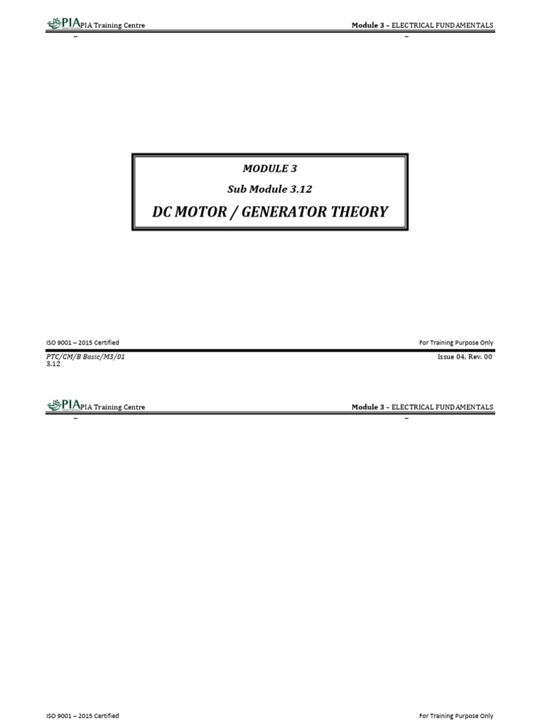 DC Motor and Generator Theory Guide | PDF | Electromagnetic Induction ...