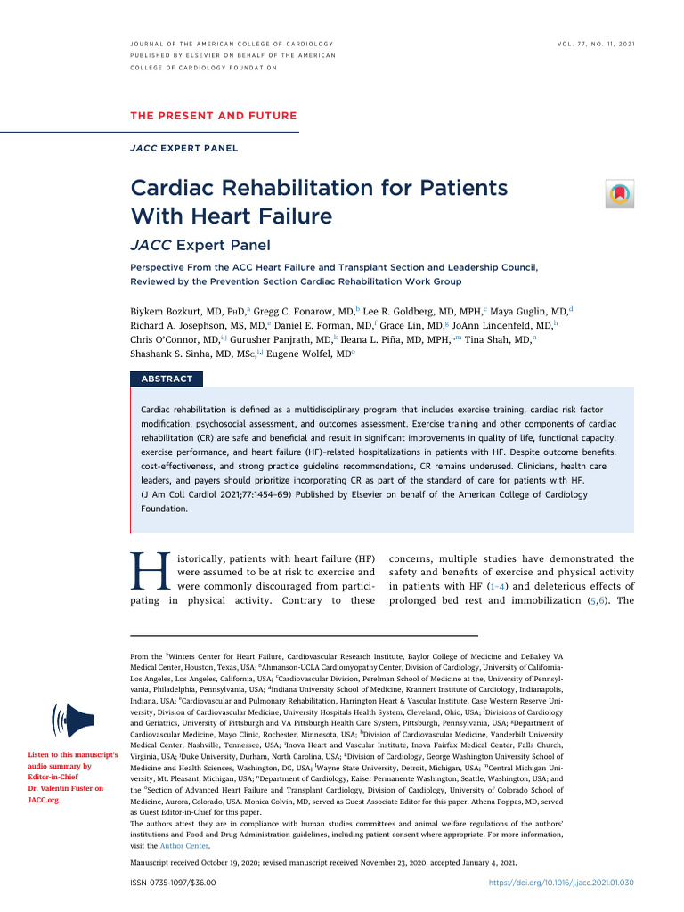 Cardiac Rehabilitation For Patients With Heart Failure | PDF | Heart ...