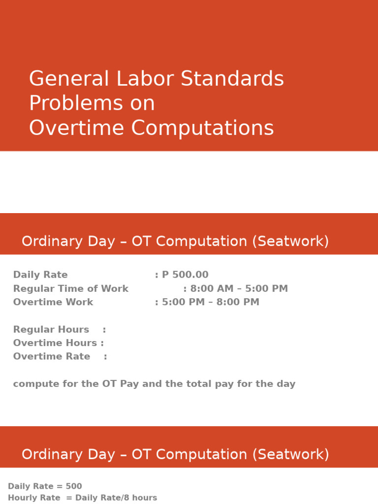 Overtime Pay Computation Guide | PDF