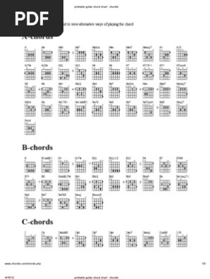 Printable Guitar Chord Chart - Chordie