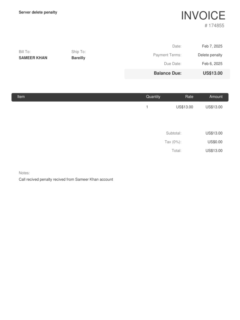 Invoice 174855 | PDF