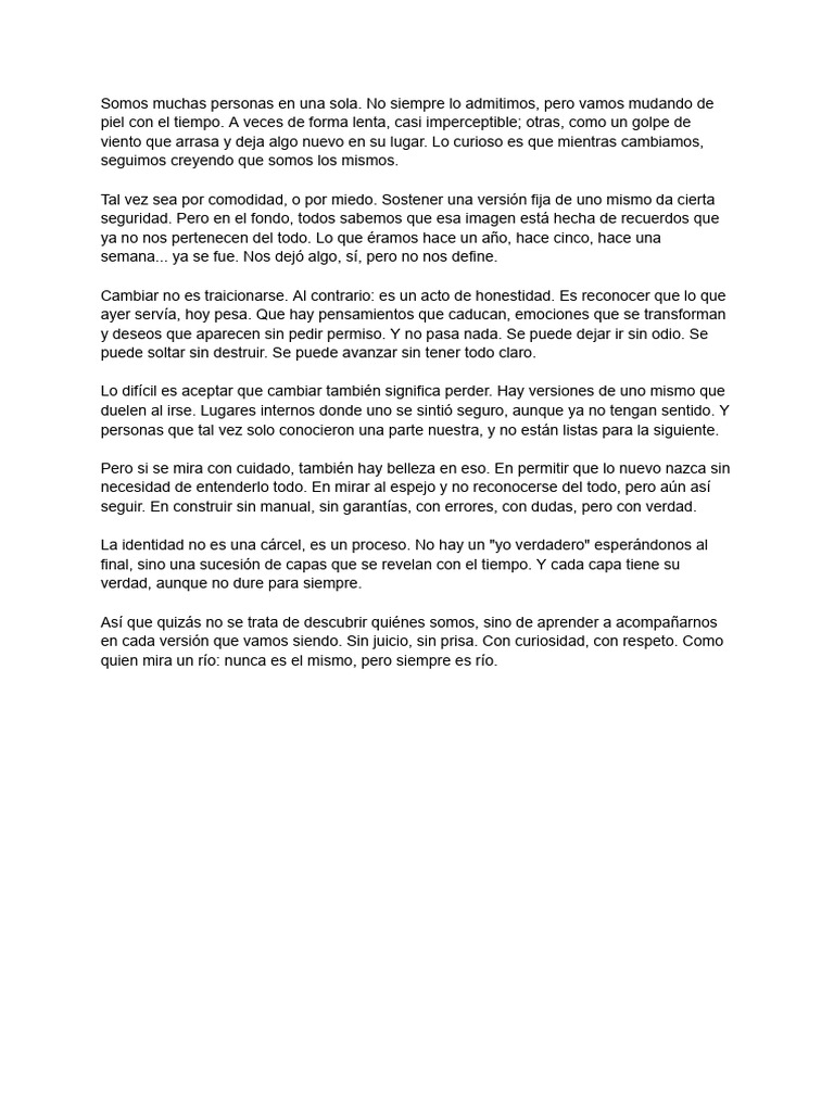 Cambiando sin perderse a uno mismo | PDF