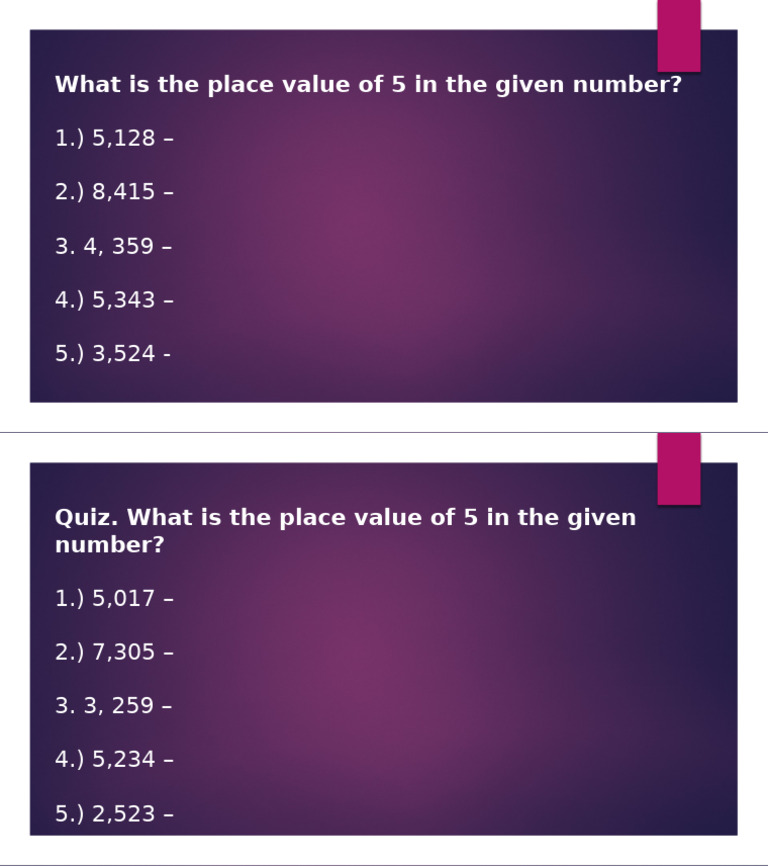 Understanding Place Value of 5 | PDF