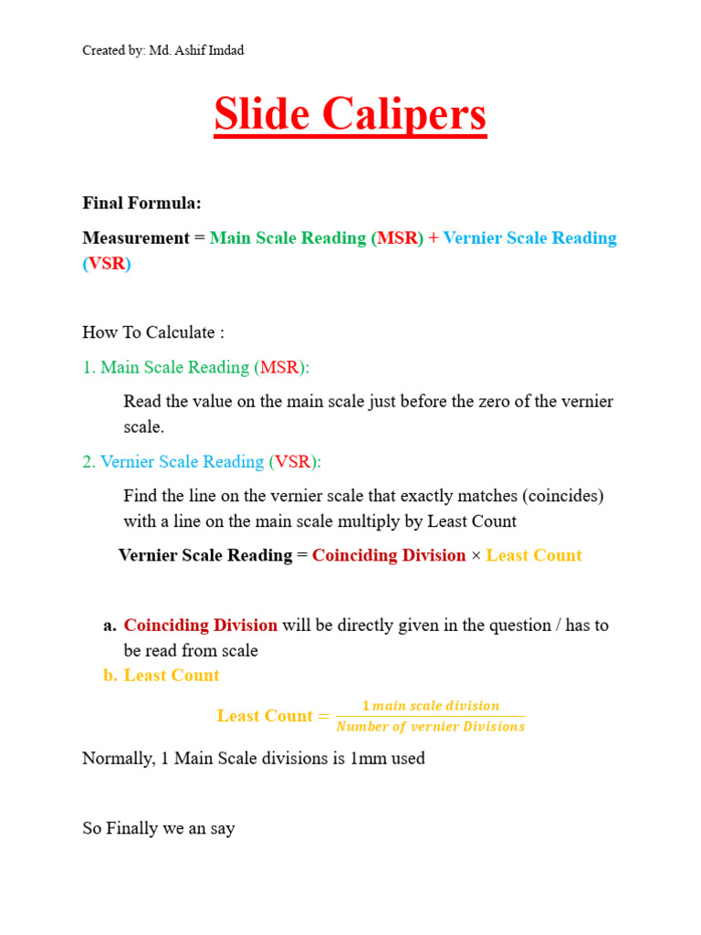 Slide Calipers | PDF
