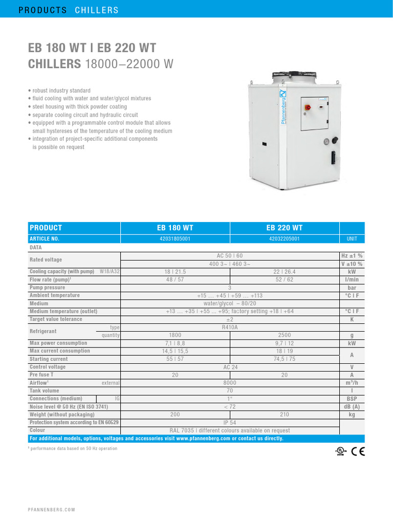 Pfannenberg EB Chillers Specifications | PDF | Mechanical Engineering ...