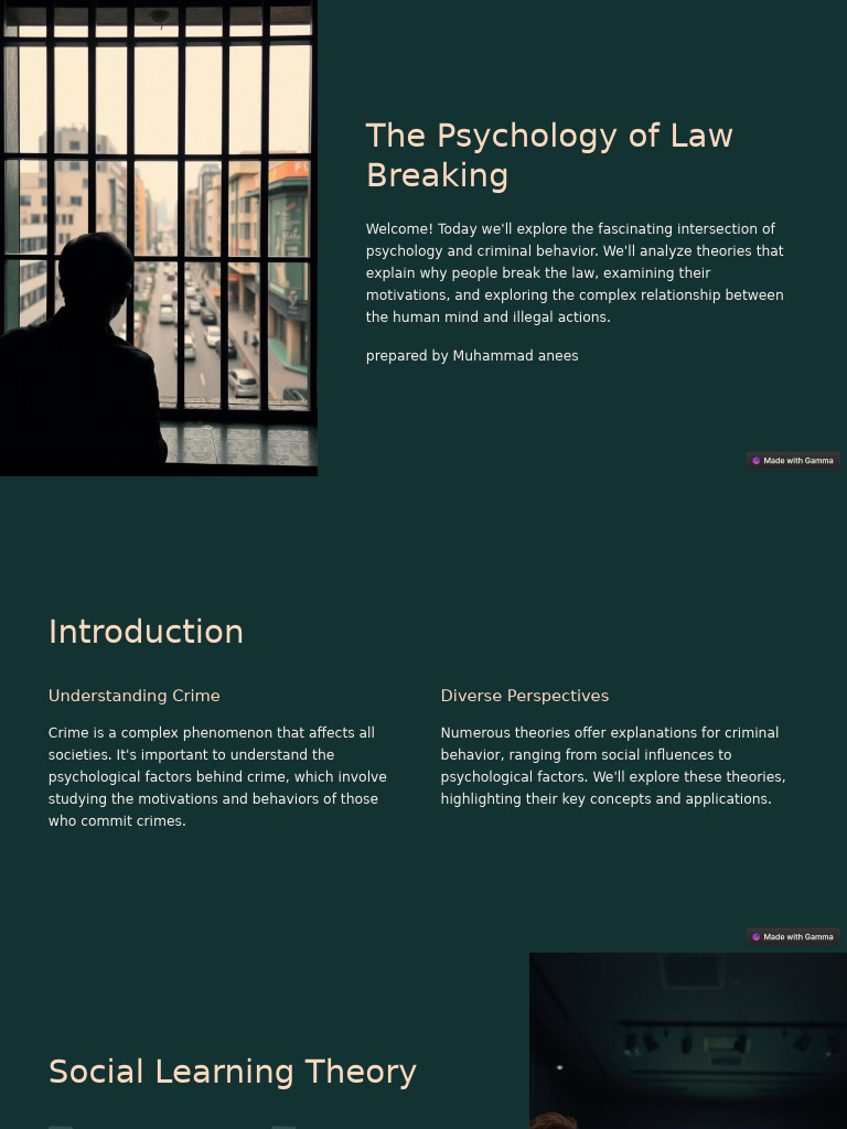 Psychology Behind Criminal Behavior | PDF | Crimes | Crime & Violence