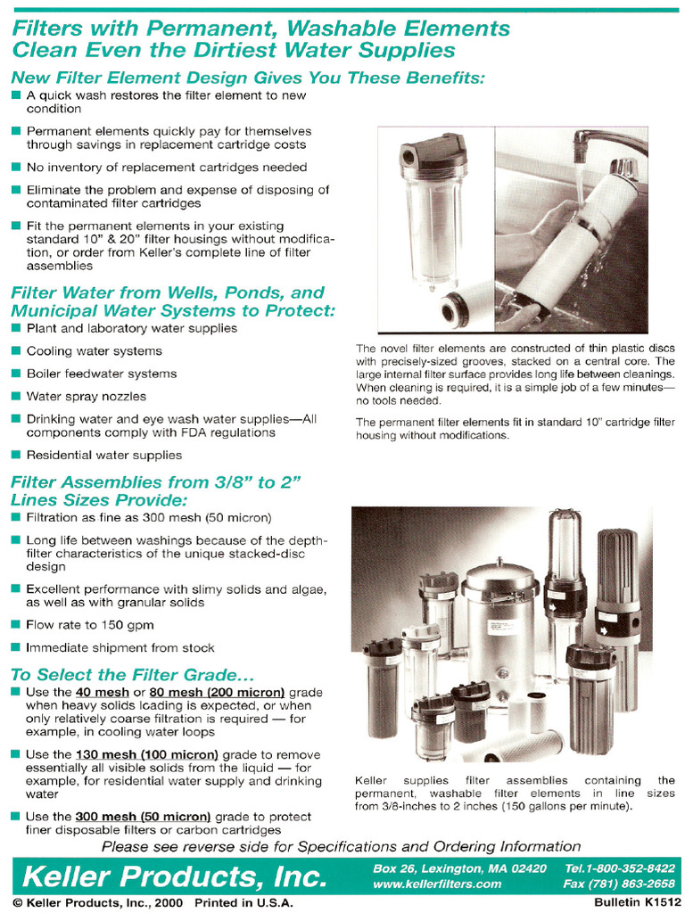 Keller Products Filters | PDF