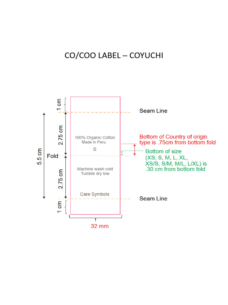 Coyuchi Co Coo Label Layout | PDF