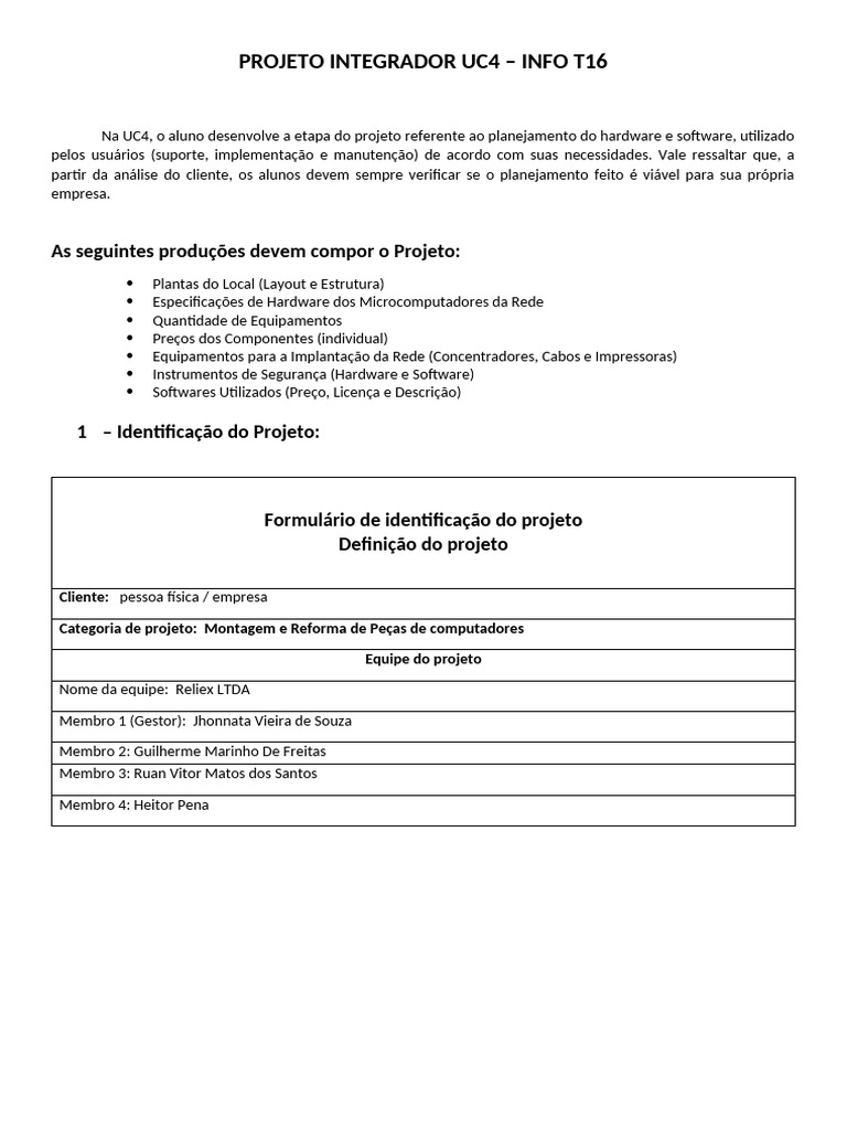 Planejamento de Hardware e Software UC4 | PDF | Programas | Hardware de ...