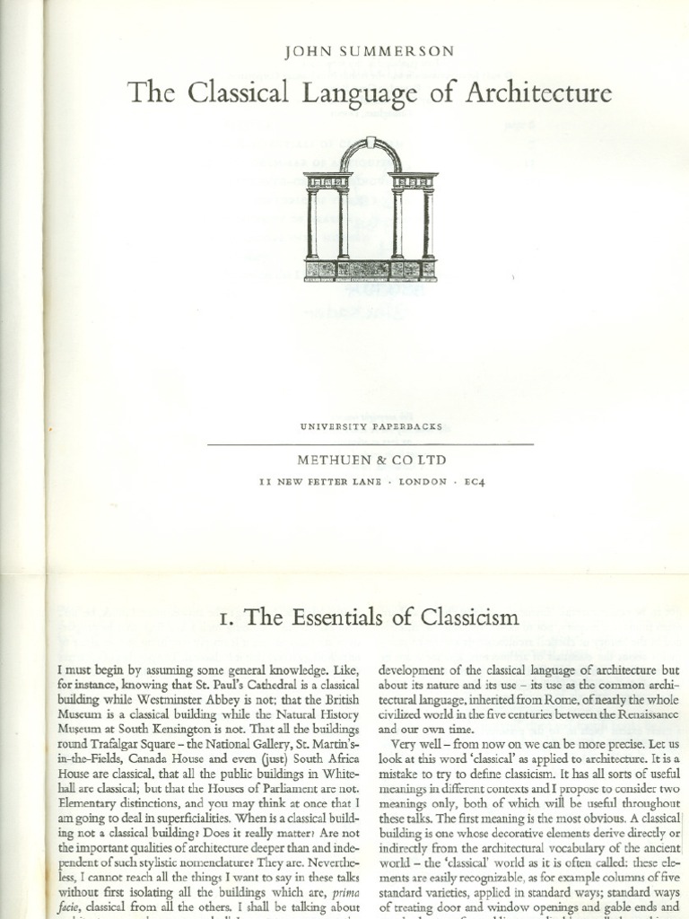 The Classical Language of Architecture | PDF | Language Arts ...