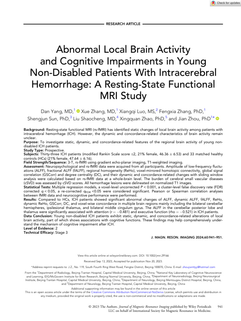 Brain Activity Changes in ICH Patients | PDF | Electroencephalography ...