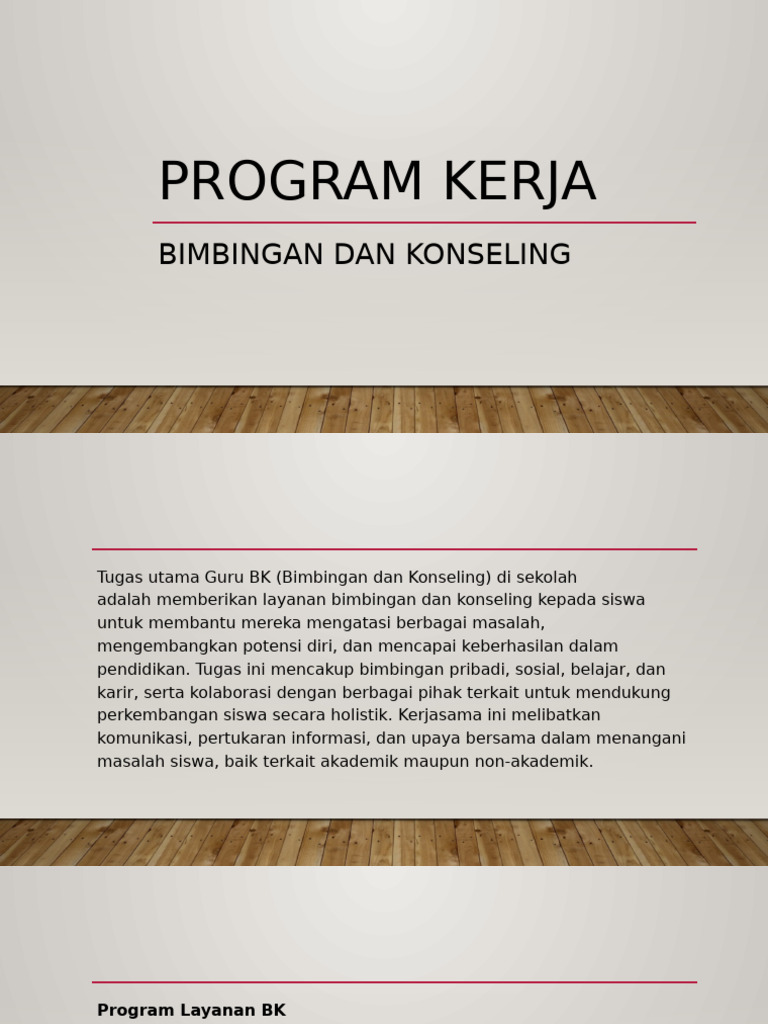Program Kerja Bimbingan Konseling Siswa | PDF