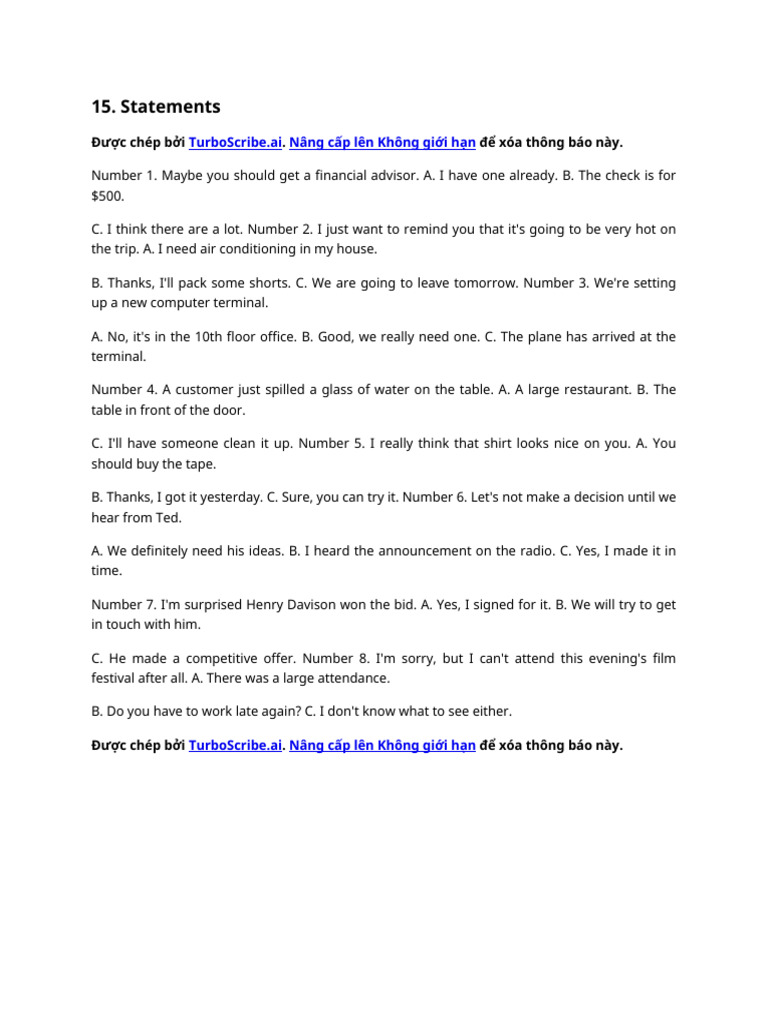 Statements | PDF