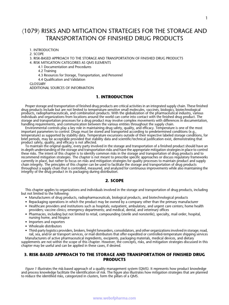 Drug Product Storage Risk Mitigation | PDF | Risk | Risk Management