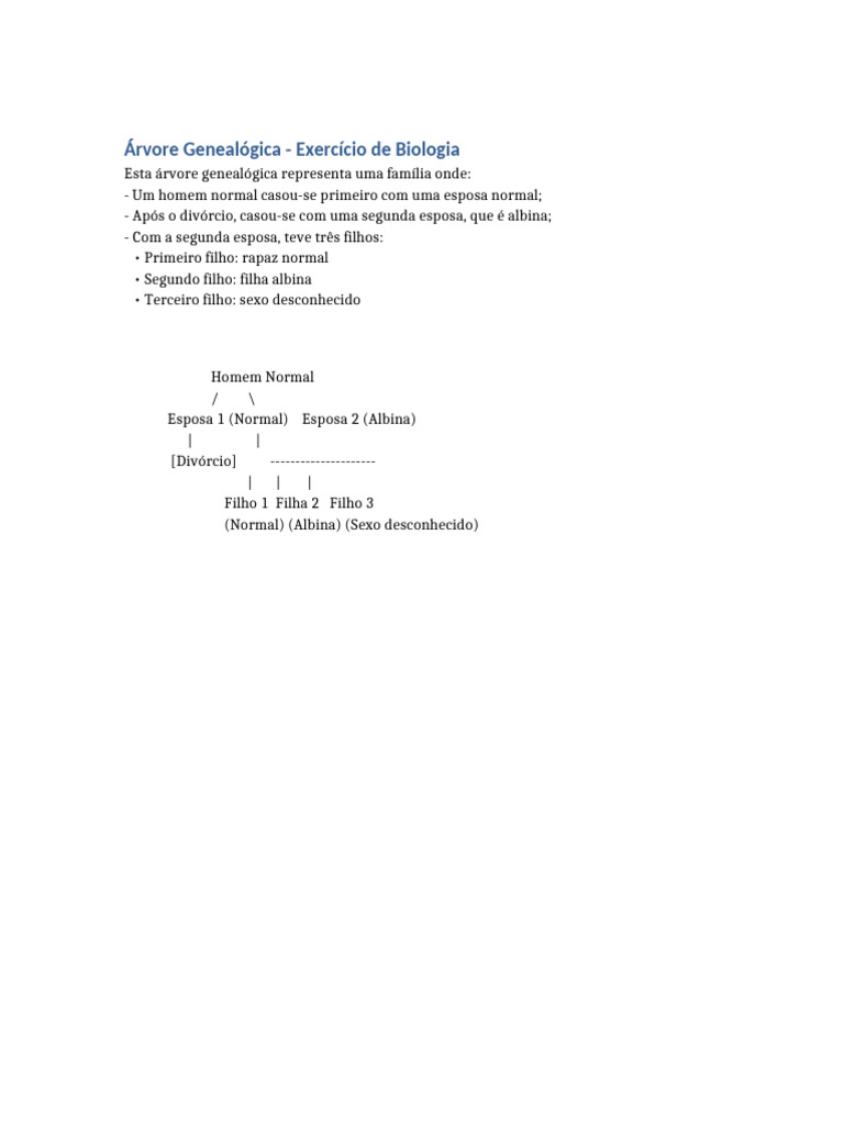 Árvore Genealógica e Biologia Familiar | PDF