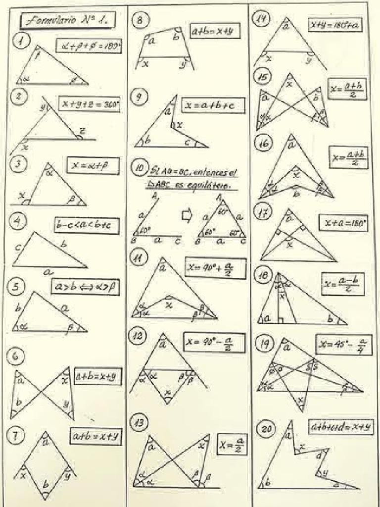 Formulario de Lineas y Figuras Importantes | PDF