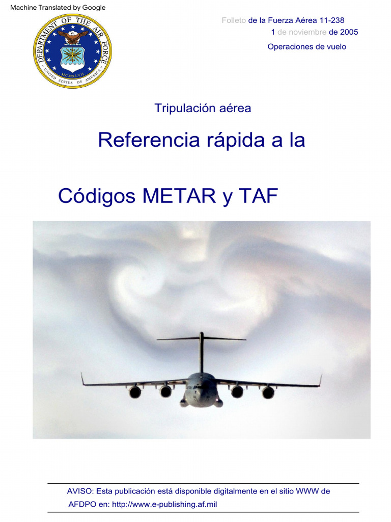 Códigos METAR y TAF para Tripulaciones | PDF | Meteorología | Herida