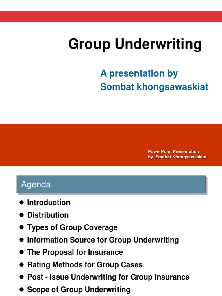 03 Group Underwriting PDF Underwriting Insurance