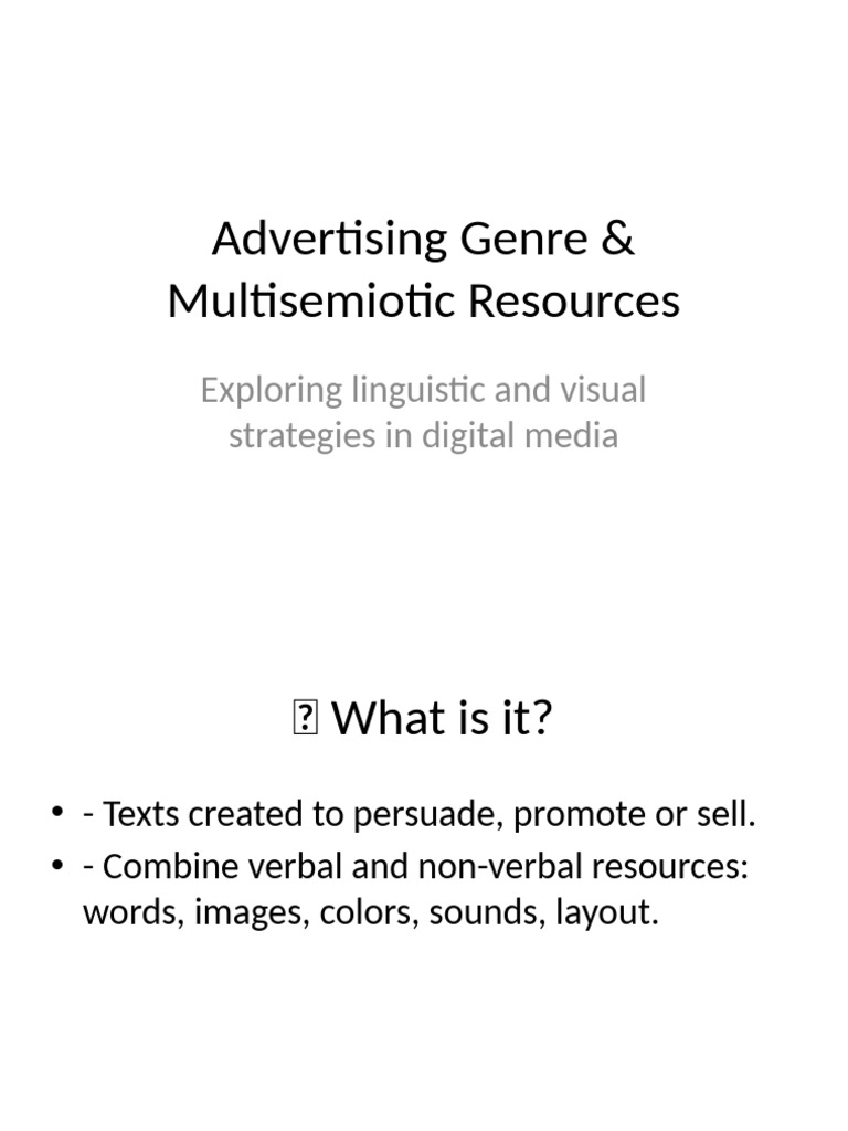 Advertising Genre Presentation | PDF