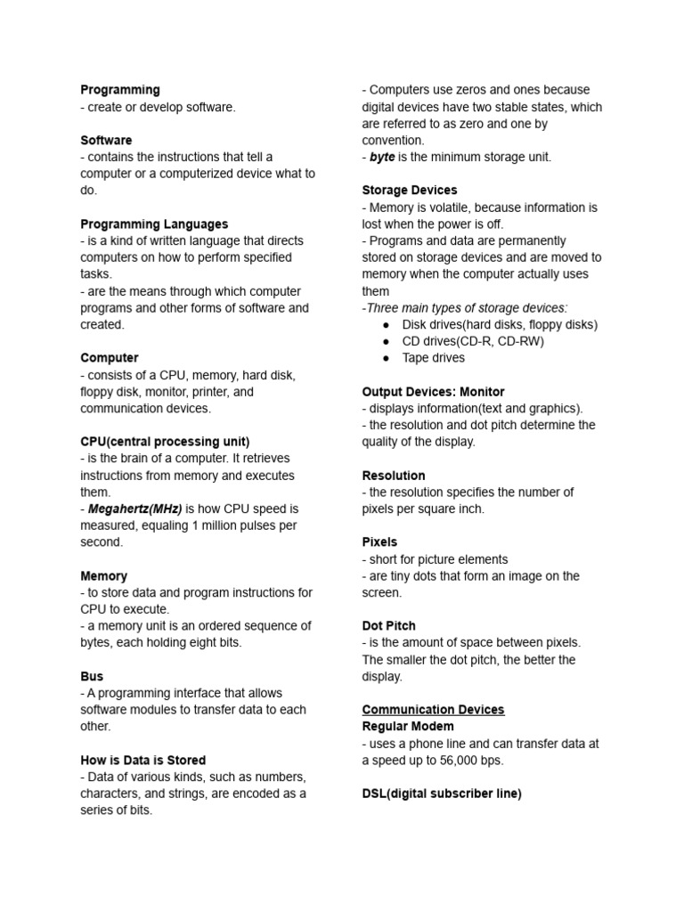 Introduction to Programming Concepts | PDF | Computer Data Storage ...