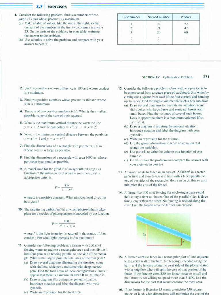 Optimization Problems and Solutions | PDF | Area | Length
