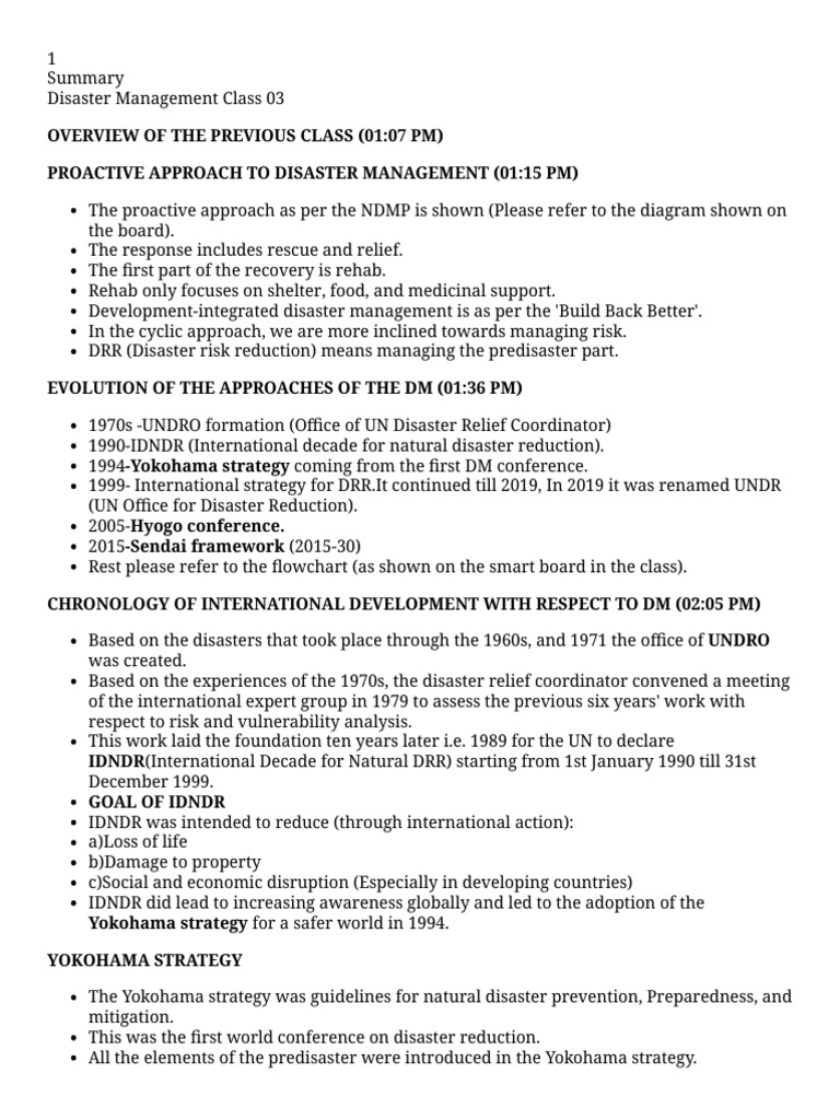 Disaster Management Class 03 - 020224.HTML | PDF | Civil Defense ...