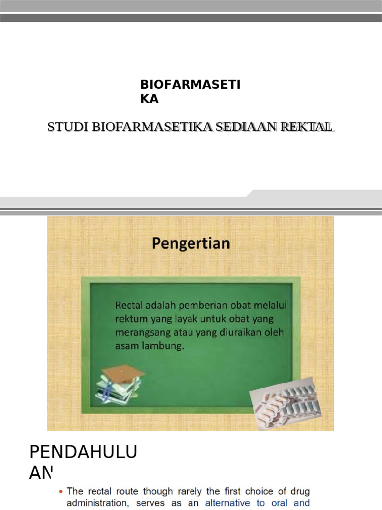 Studi Biofarmasetika Sediaan Rektal | PDF
