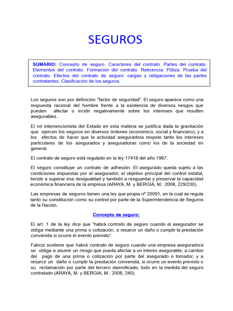 Conceptos Clave del Contrato de Seguro | PDF | Póliza de seguros | Seguro