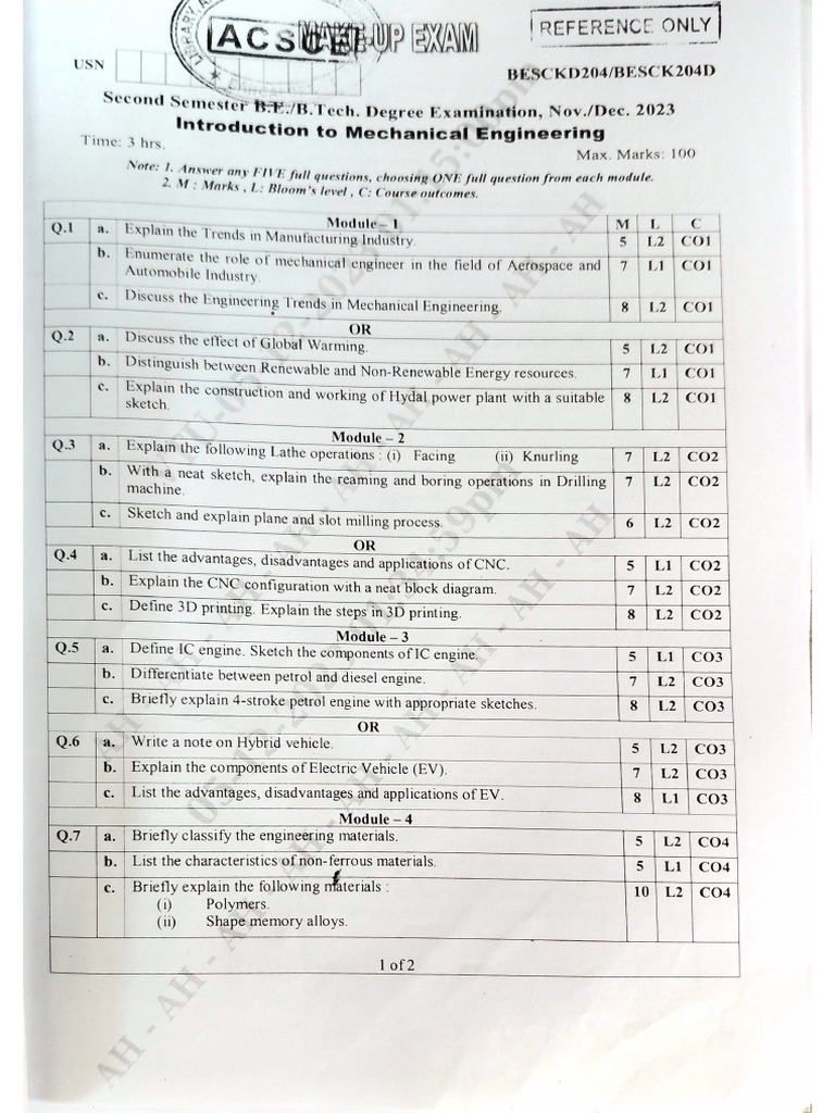 Mechanical Engineering | PDF