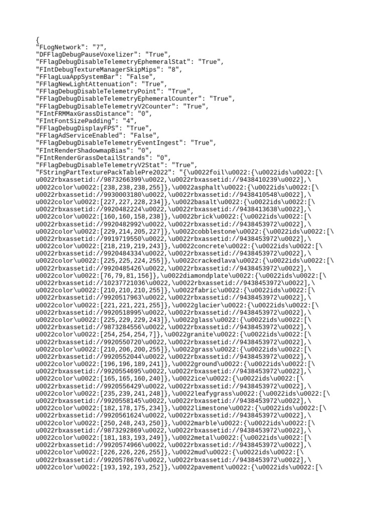Roblox Potato Fast Flags Configuration | PDF