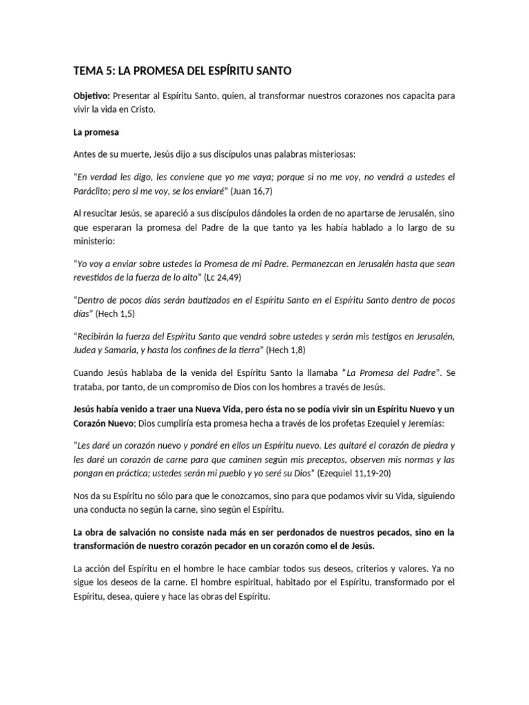 El Espíritu Santo y La Vida en Comunidad (En Resumen) | PDF | Cristo ...