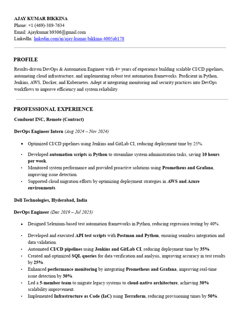 DevOps Engineer: AWS & Selenium Expert | PDF | Microsoft Azure ...