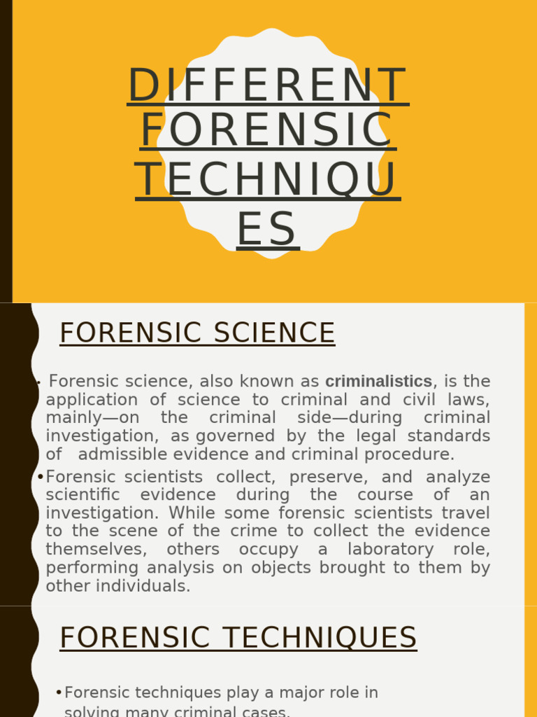 Forensic Techniques in Criminal Cases | PDF | Forensic Science | Polygraph