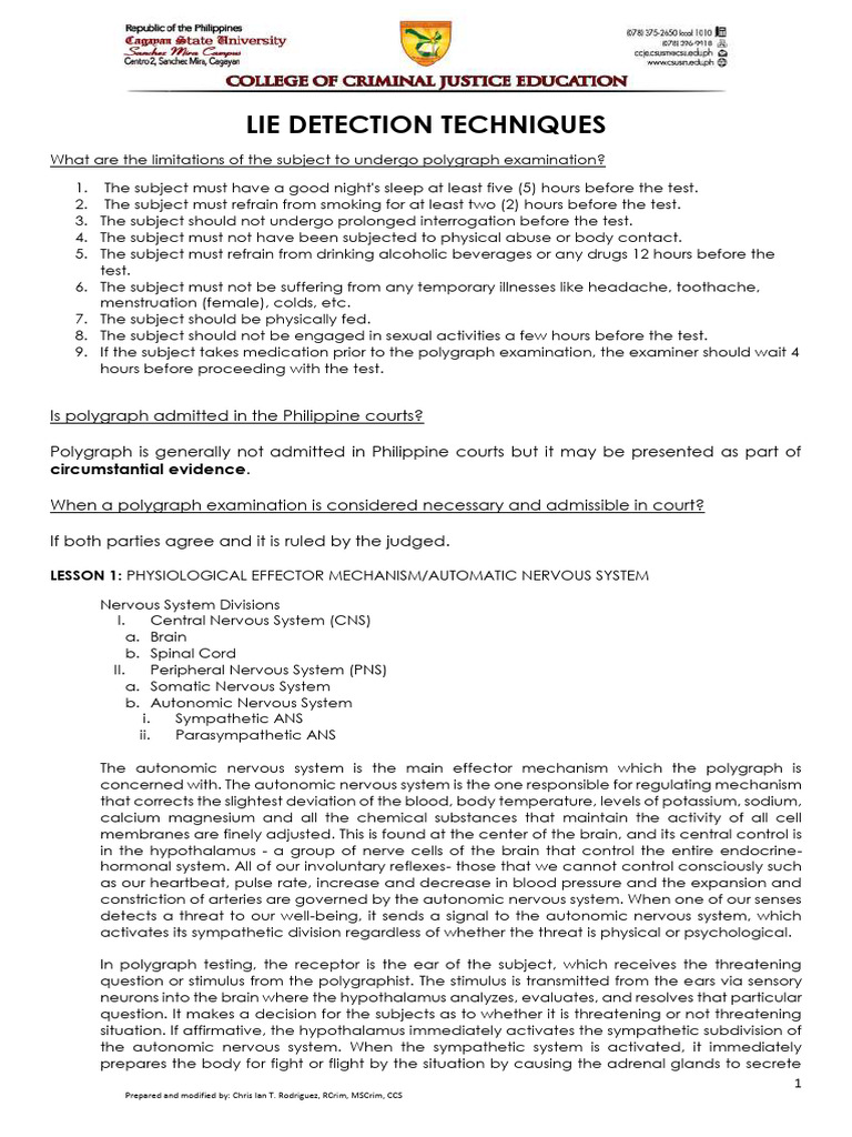 Polygraph Examination Limitations and Mechanisms | PDF | Heart | Breathing