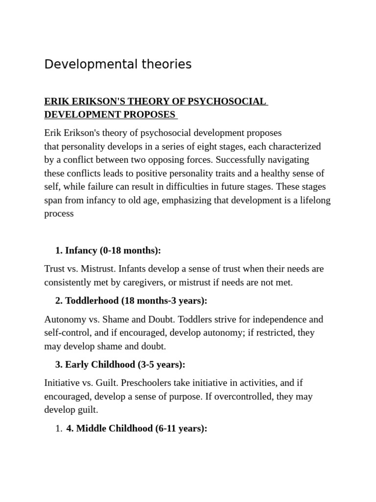 Developmental Psychology Theories Overview | PDF | Developmental ...