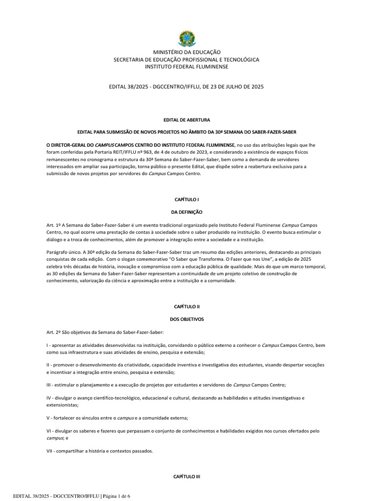 Edital+38 2025+ +dgccentro Ifflu,+de+23+de+Julho+de+2025 | PDF | Science