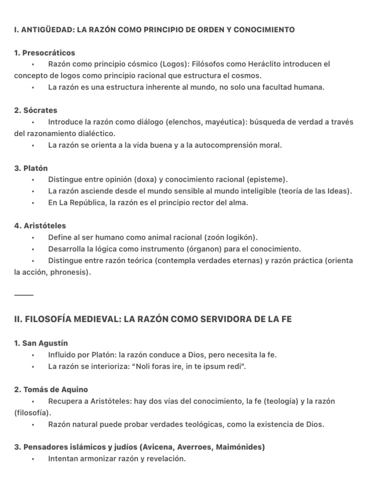 Evolución de la Razón en la Filosofía | PDF | Razón | Era de iluminacion